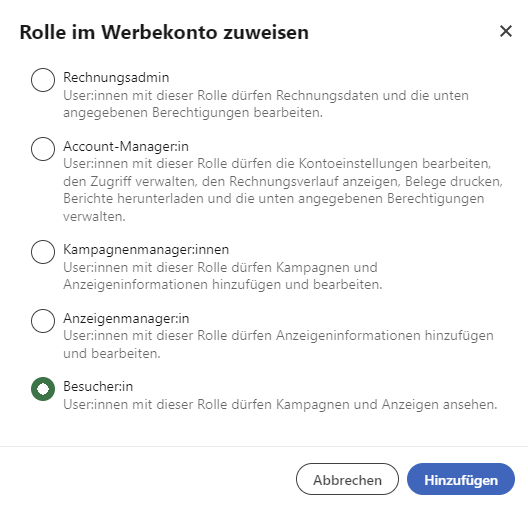 linkedin Benutzerzugriff